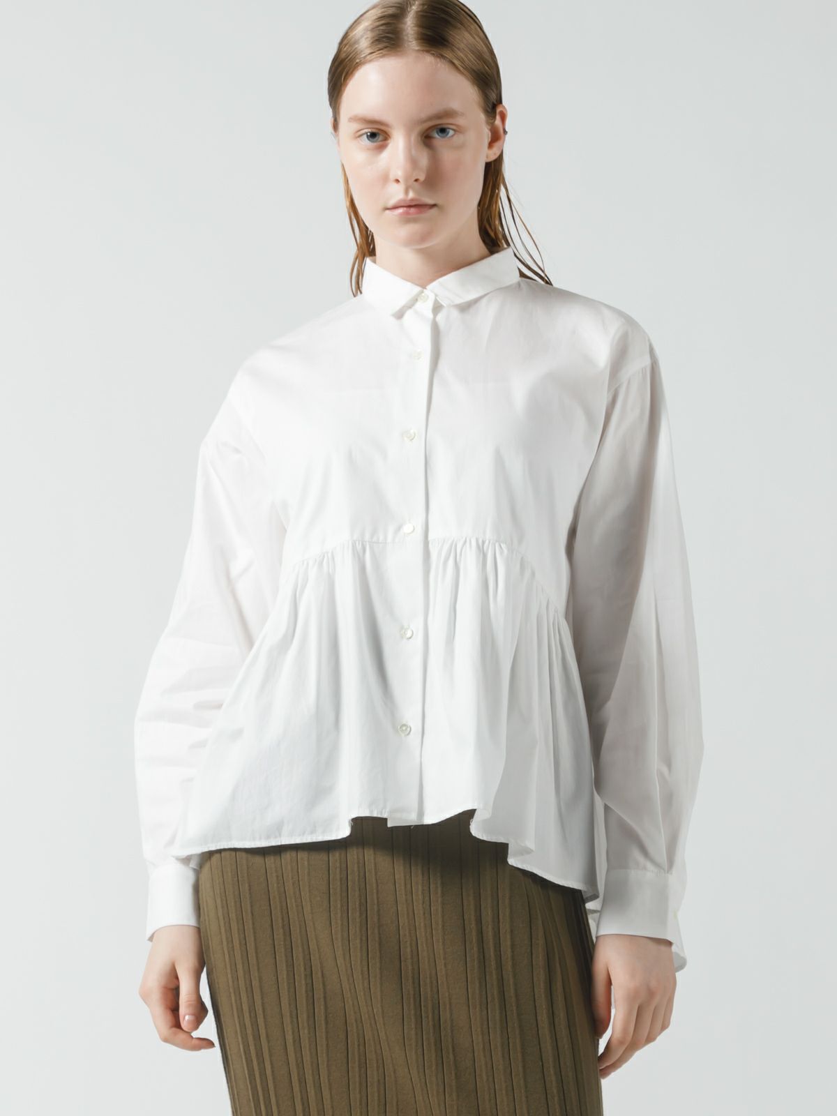 waist gather shirt