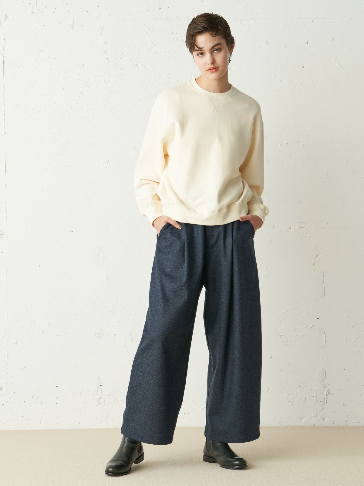 wool blend cocoon tuck PT