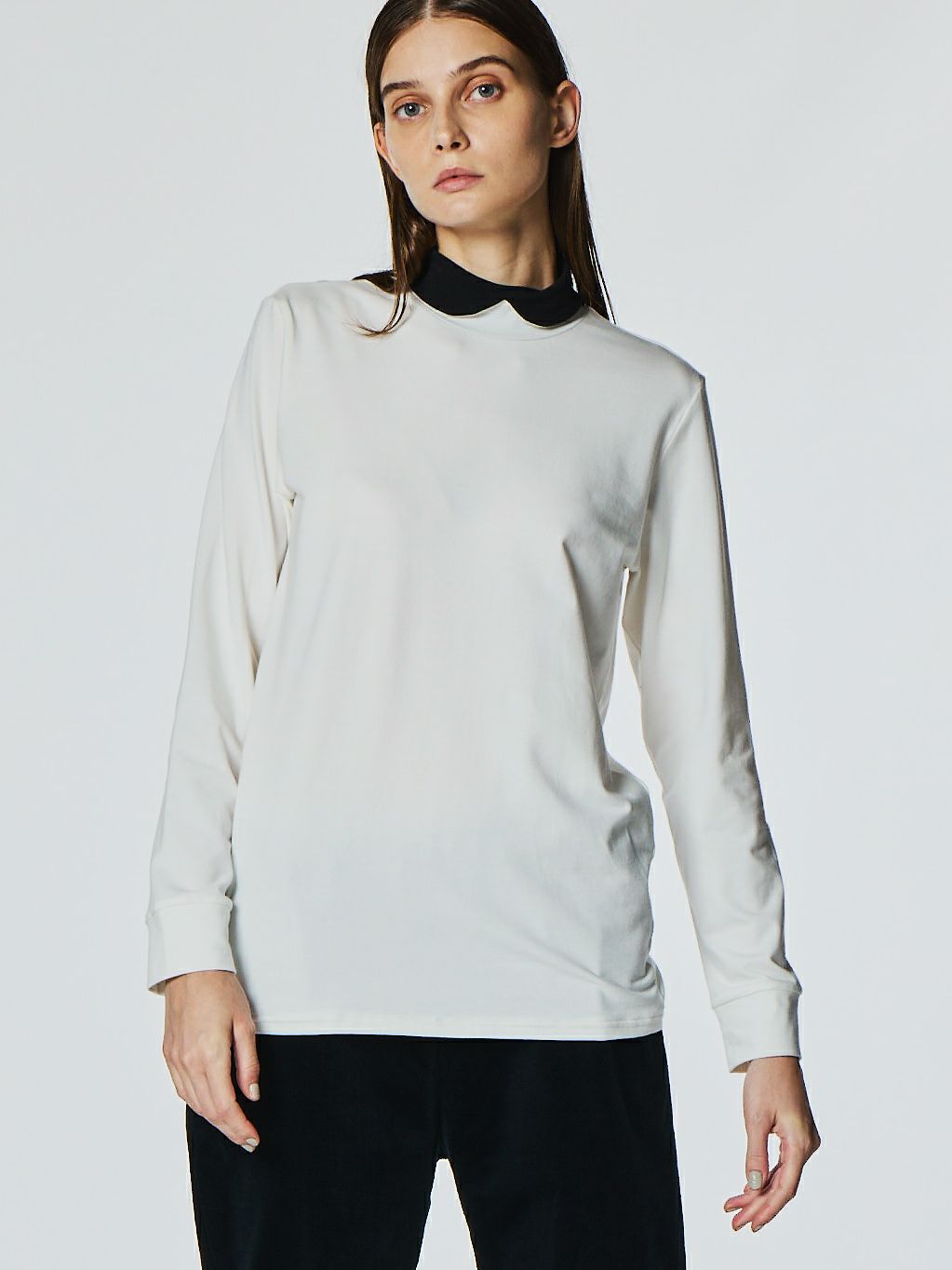 round shirt collar high neck  P/O