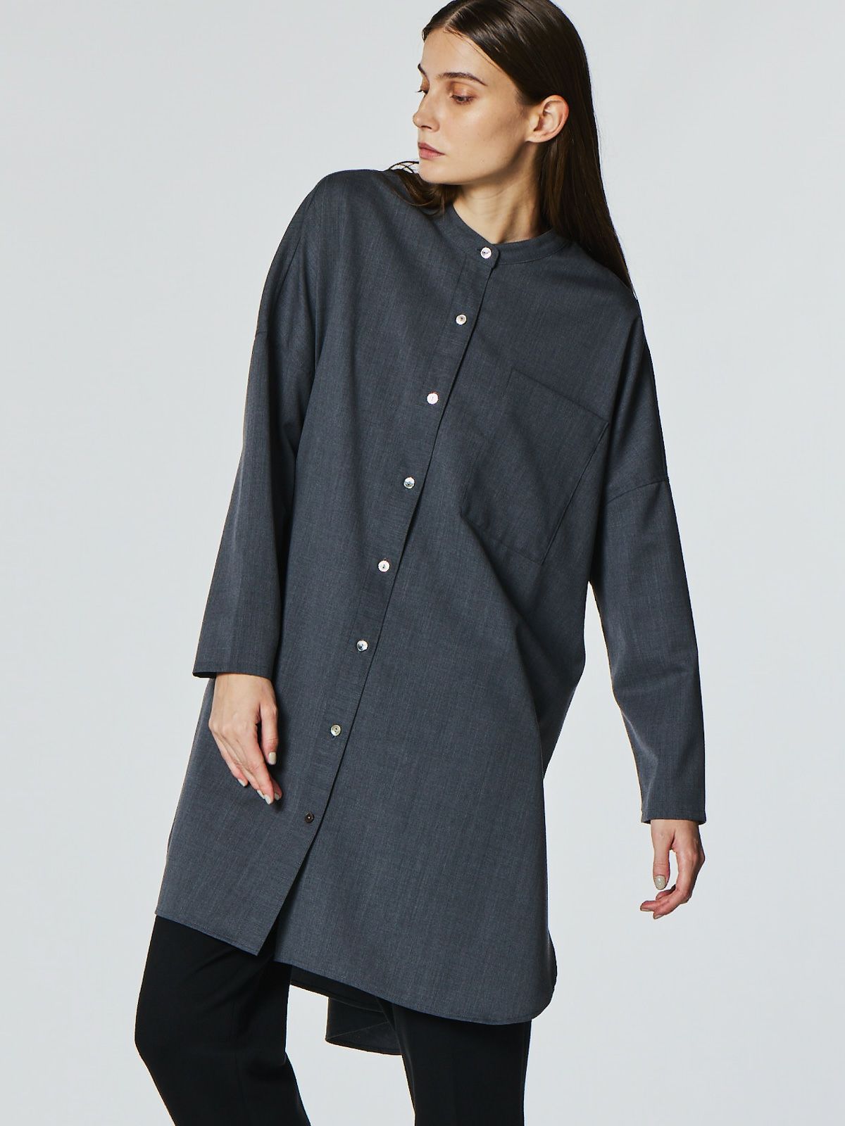 T/W/R  stand collar shirt tunic