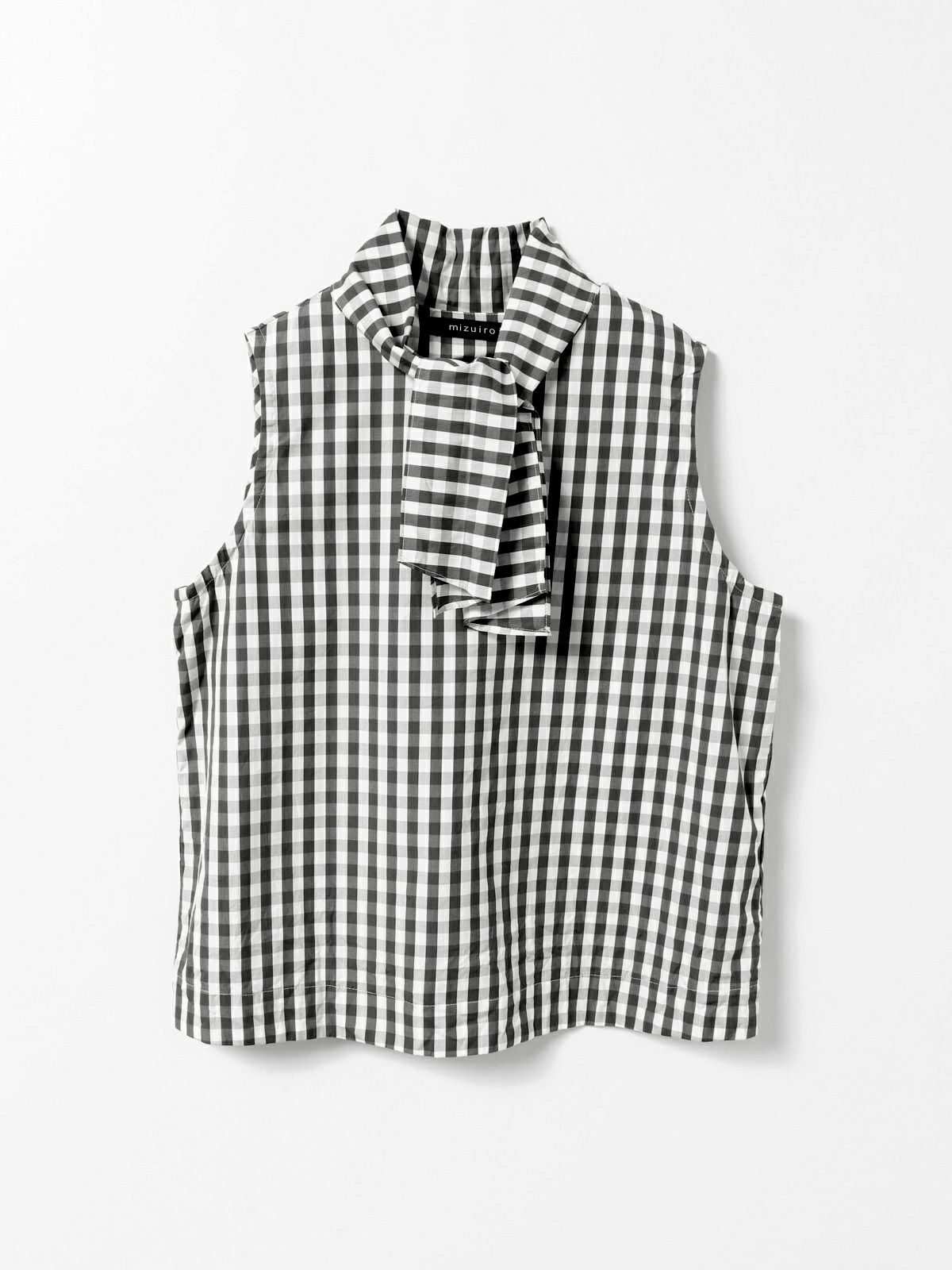 gingham check tie shirt