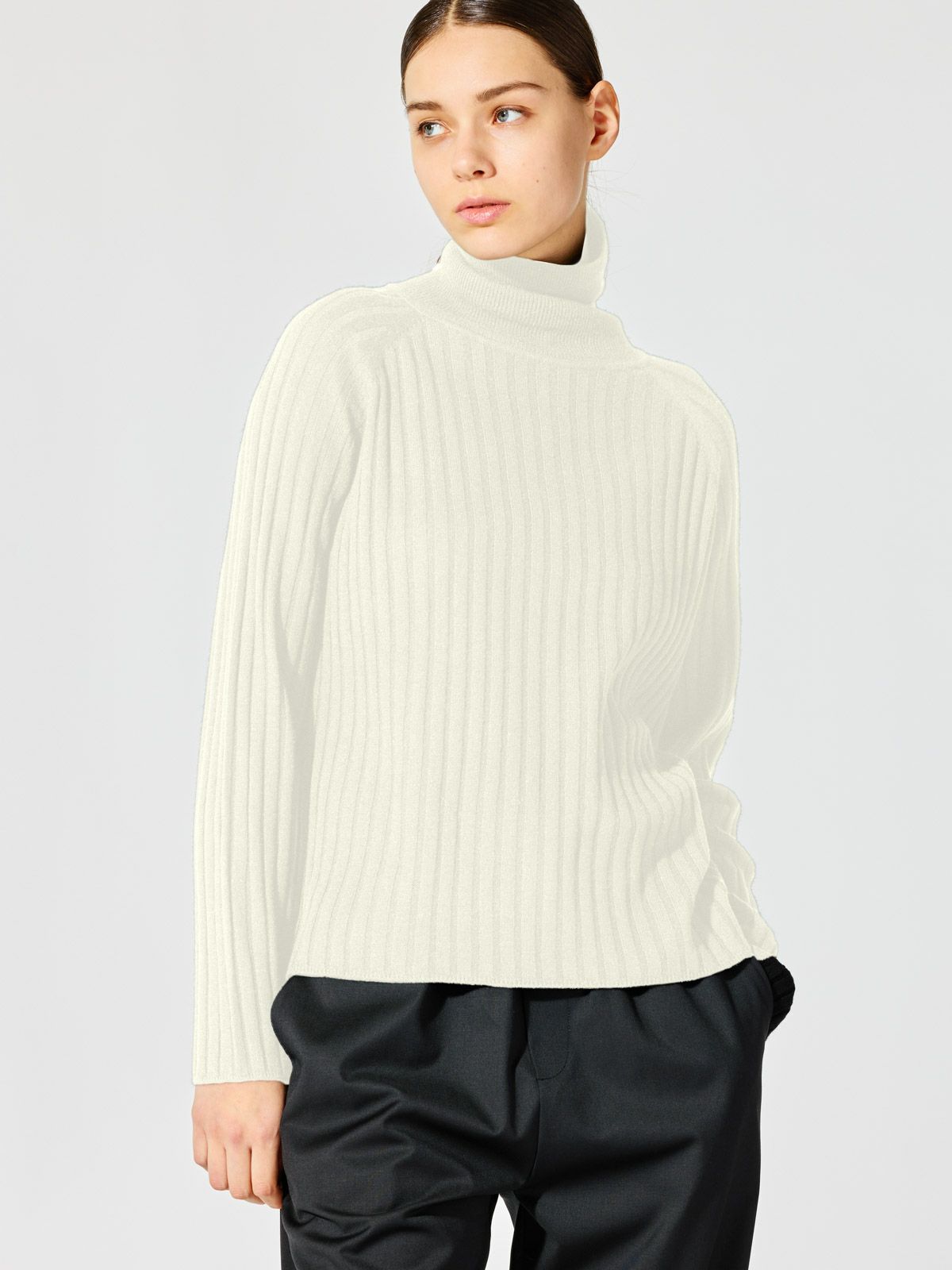 wide rib turtle neck P/O