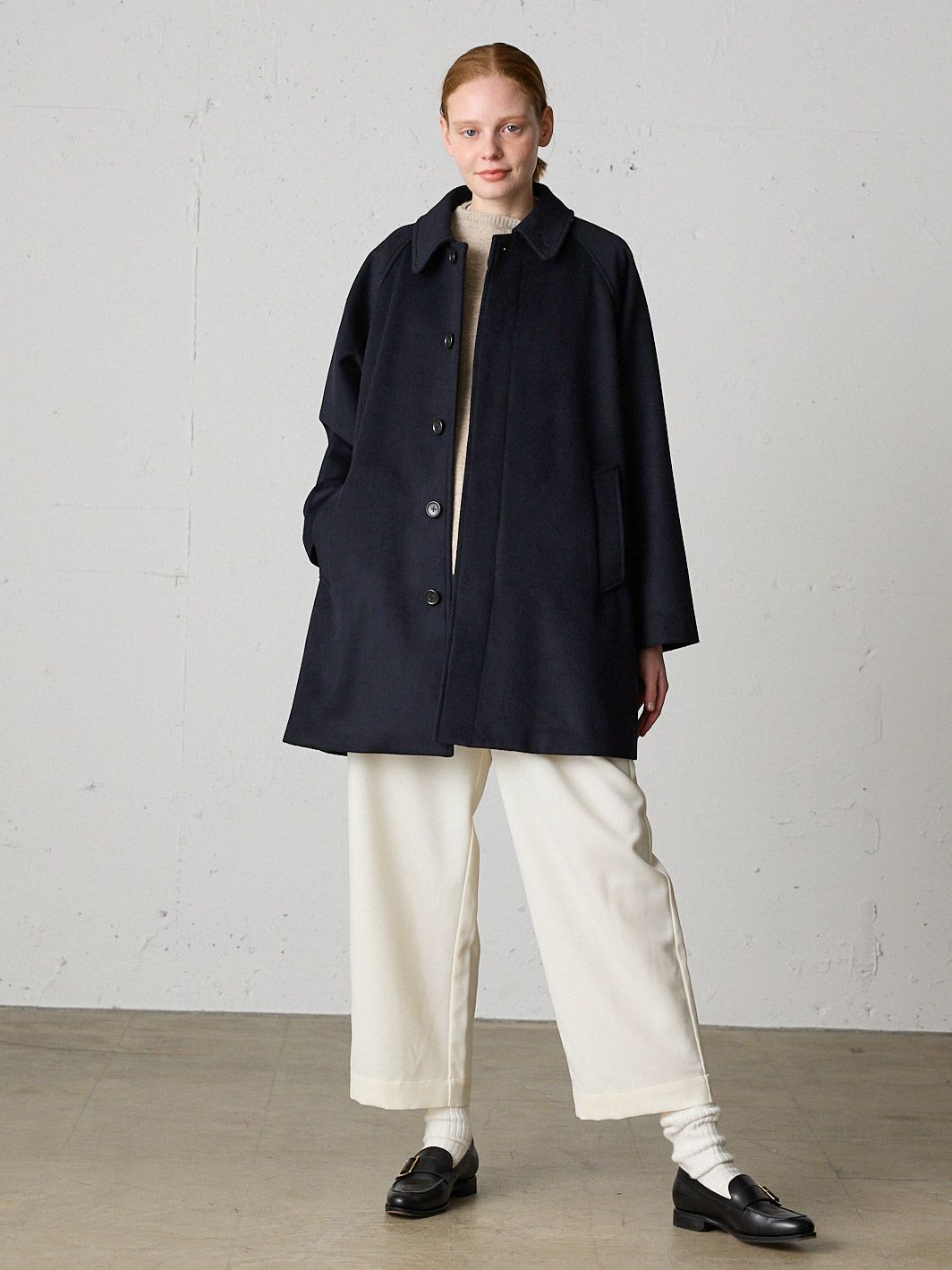 wool soutien collar coat