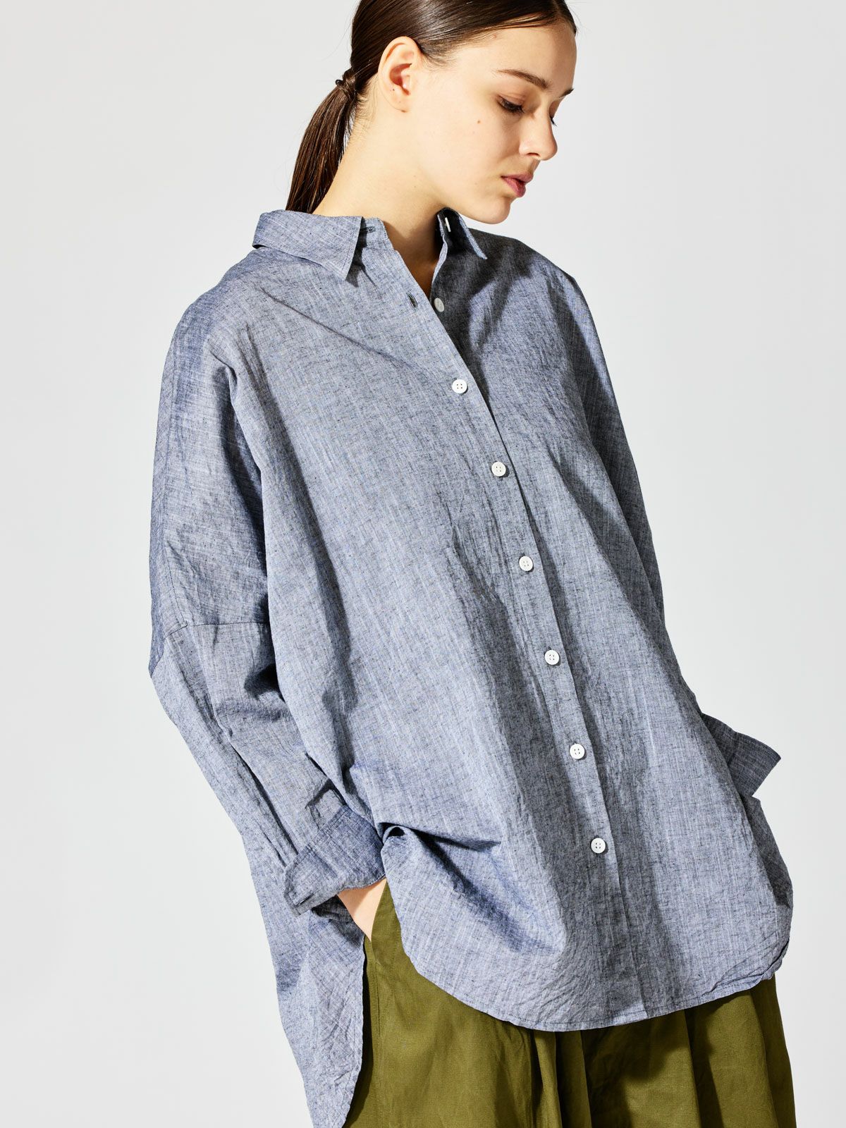 linen brend wide shirt