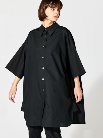 mizuiro ind ハーフスリーブワイドシャツワンピース