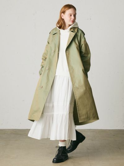 MidiUmi レースコンビギャザースカート