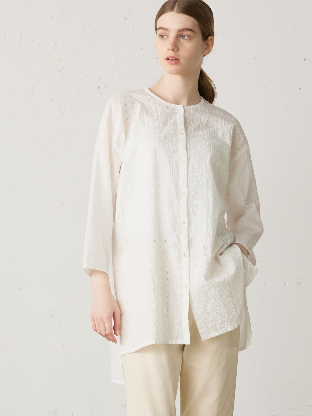 lace combi shirt tunic