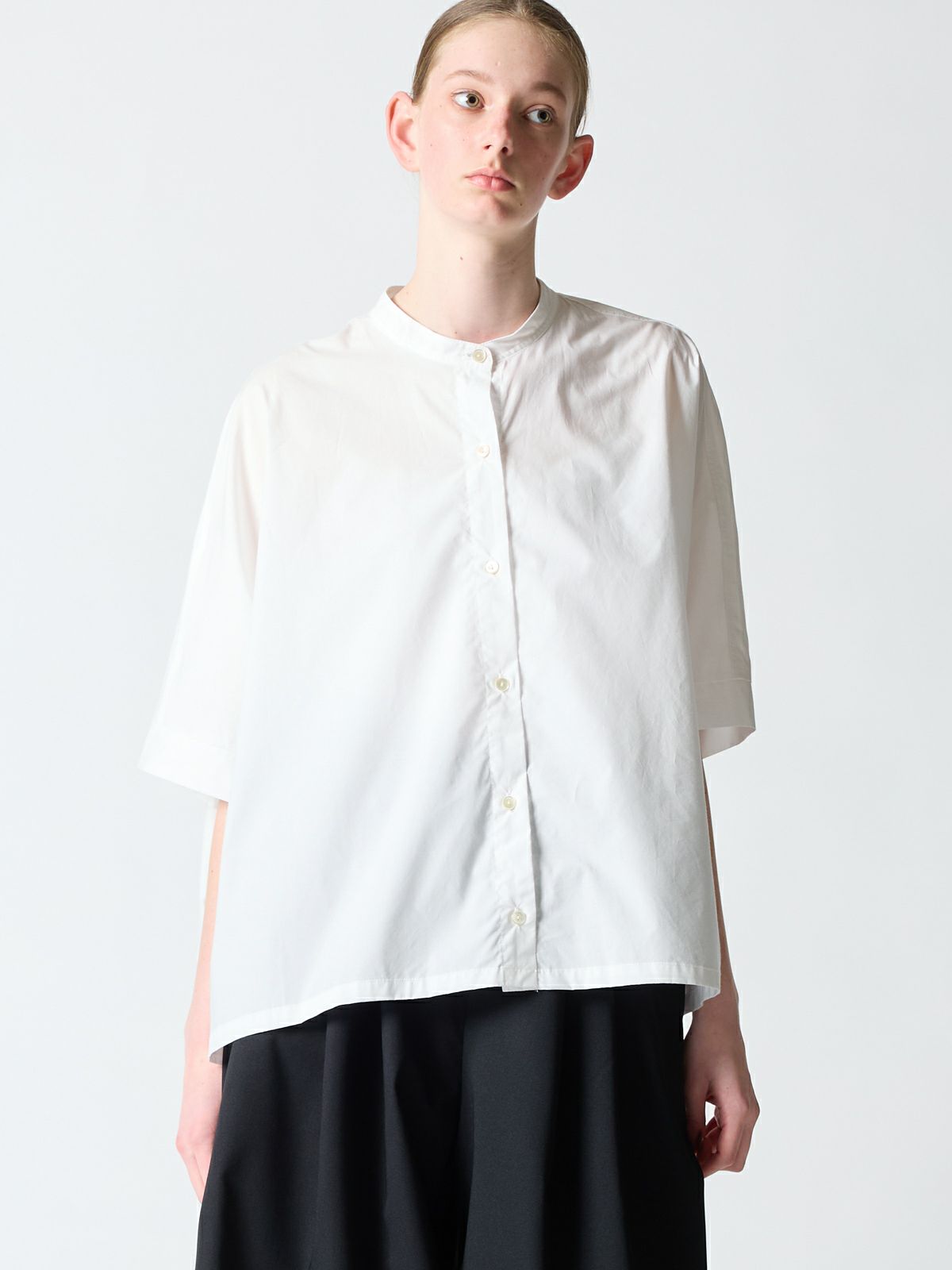 stand collar wide shirt