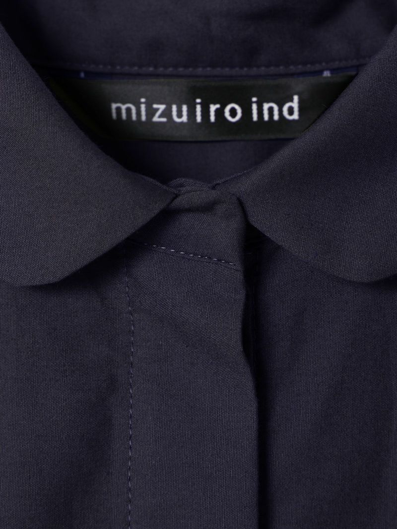 mizuiro ind ラウンドカラーフロントフライギャザーワンピース