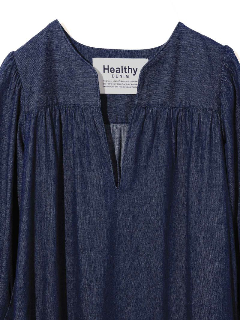 MIDIUMISOLID x Healthy DENIM ティアードワンピース Lychee