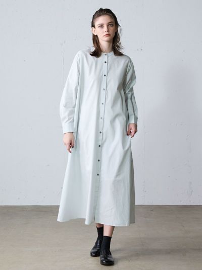 MIDIUMISOLID for Ladies アシンメトリープリーツシャツワンピース 