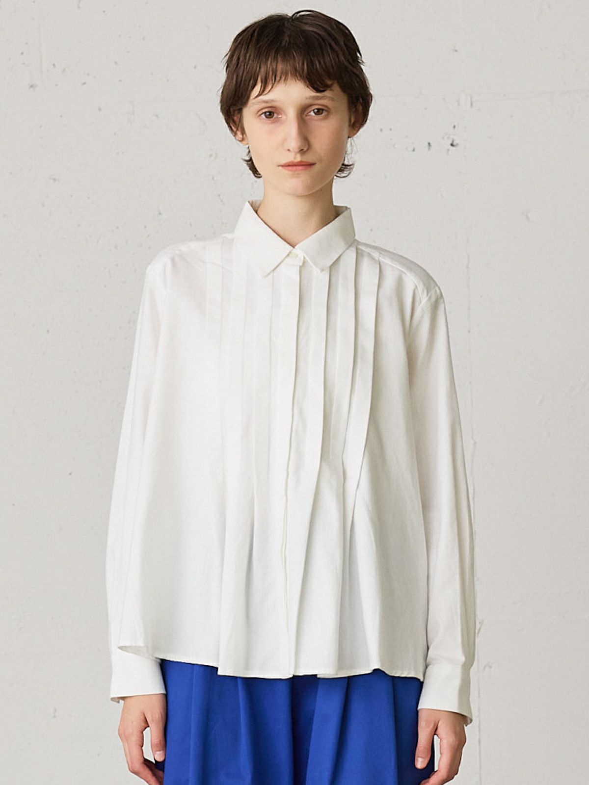 front tuck pleats shirt