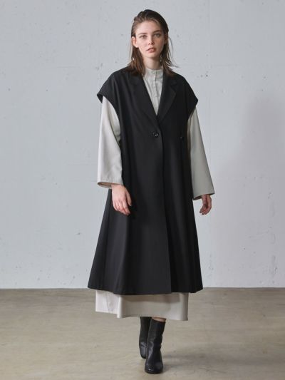 MIDIUMISOLID for Ladies ハイネックコクーンシャツワンピース ...