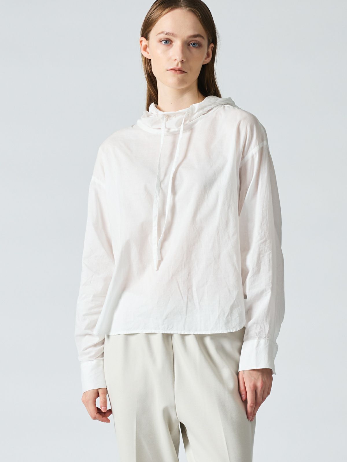 gather hooded P/O shirt