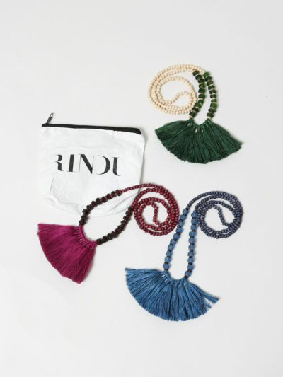 RINDU ZAFRAN NECKLACE タッセルガラスビーズネックレス