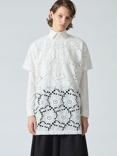mizuiro ind レースクルーネックチュニックシャツ｜ MARcourt