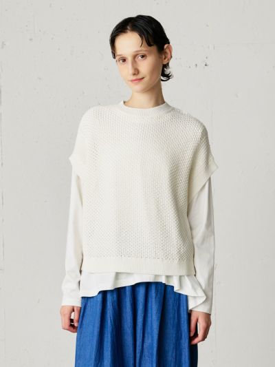 MidiUmi クルーネックメッシュ柄ベスト｜ MARcourt ONLINE STORE