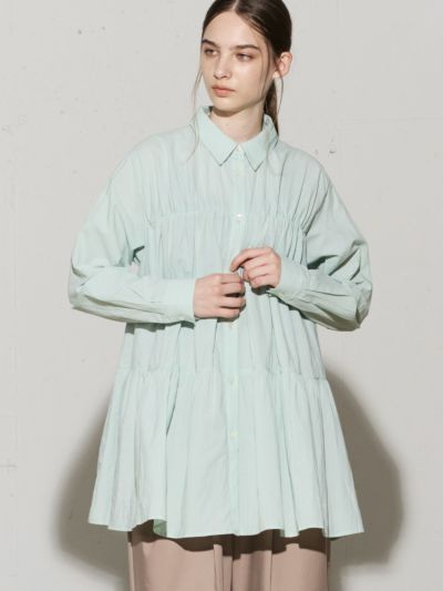 MIDIUMISOLID for Ladies ティアードボリュームシャツ