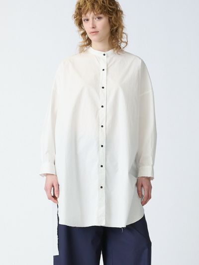 mizuiro ind カットオフスタンドカラーシャツワンピース