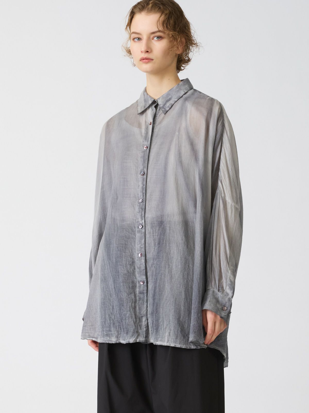 pigmented die wide shirt tunic