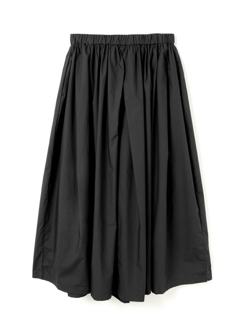 ミズイロインド　ワイドパンツ　綿　黒　スカンツ　日本製　大きめ　ゆったりギャザー mizuiro ind（ミズイロインド） ワイド タック パンツ