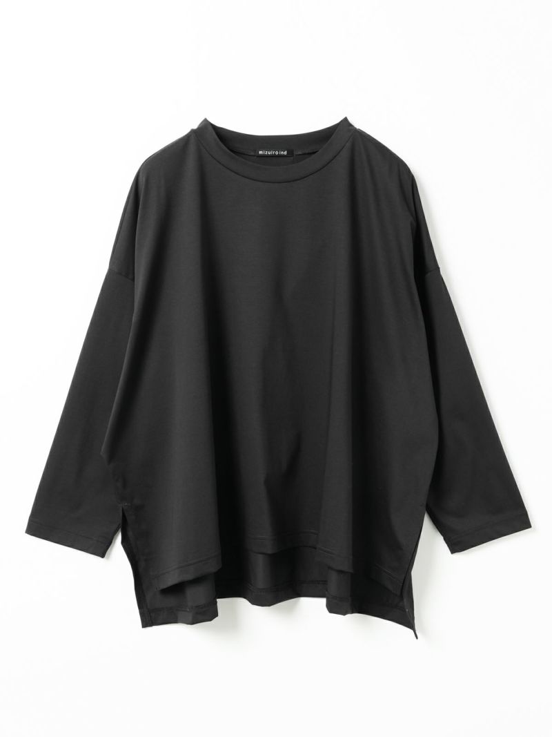 mizuiroind クルーネックワイドプルオーバー　ブラック mizuiro ind クルーネックワイドプルオーバー（Tシャツ