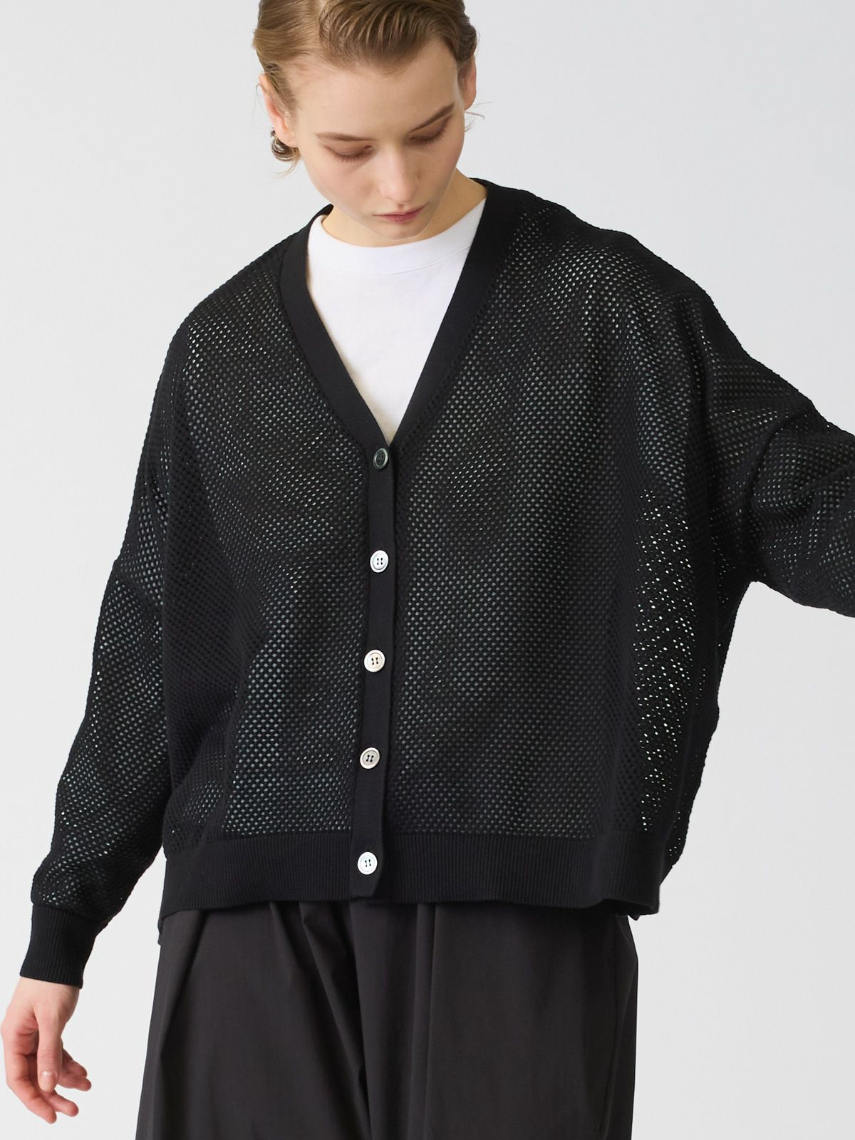 mizuiro ind メッシュ柄ワイドカーディガン｜ MARcourt ONLINE STORE 