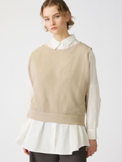 mizuiro ind メッシュ柄ベスト