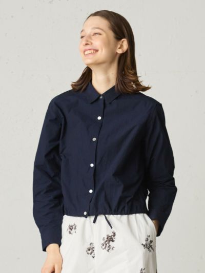 MidiUmi ショートドローストリングシャツ