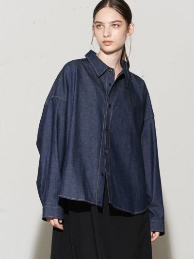 MIDIUMISOLID for Ladies デニムドロップシャツショルダーシャツ