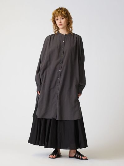 mizuiro ind スタンドカラーギャザーワンピース