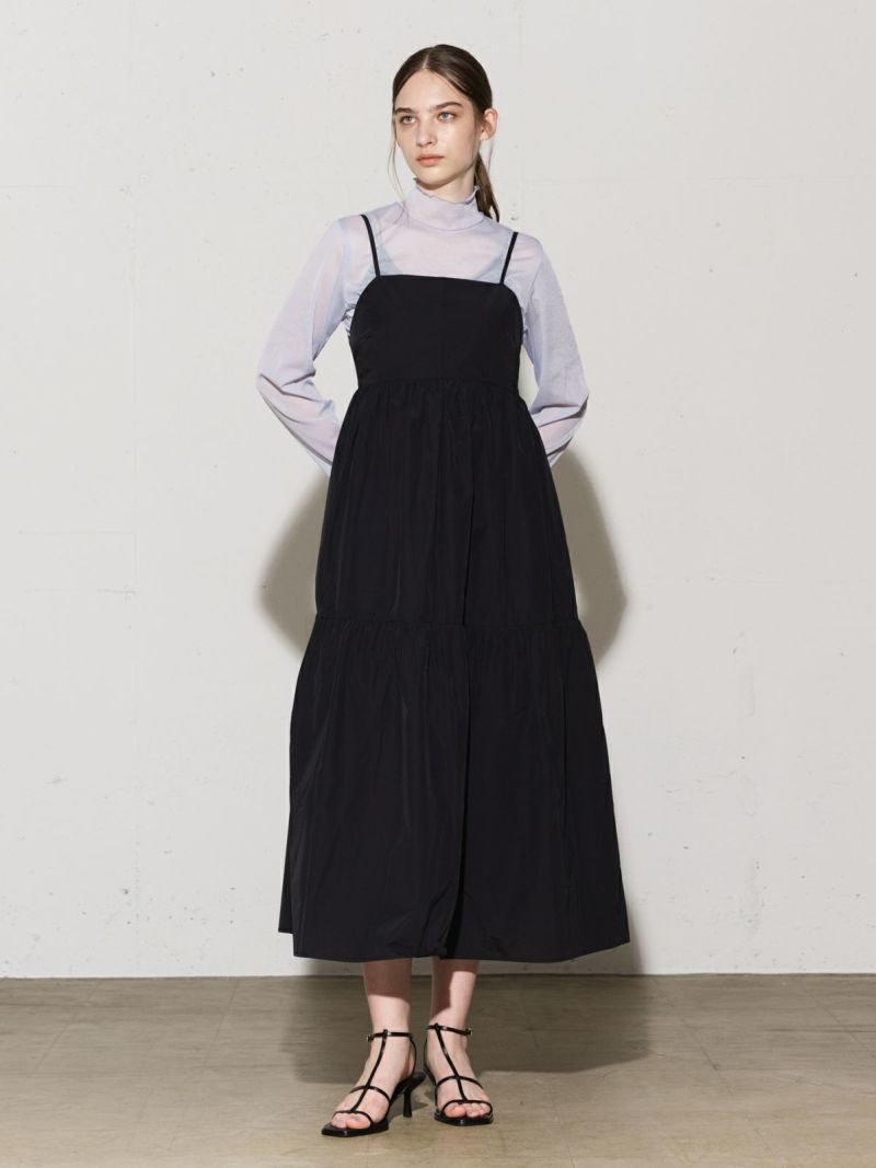 MIDIUMISOLID for Ladies C/NY ティアードキャミソールワンピース 
