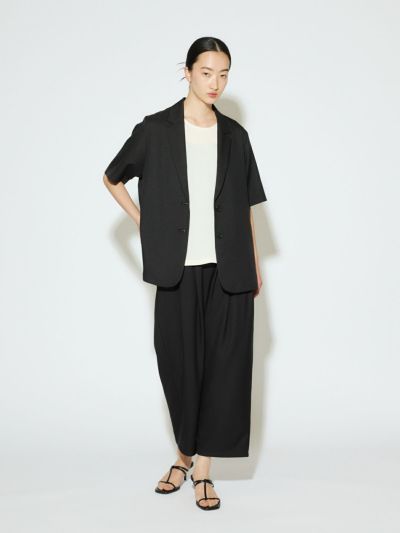 MIDIUMISOLID for Ladies タックワイドイージーパンツ
