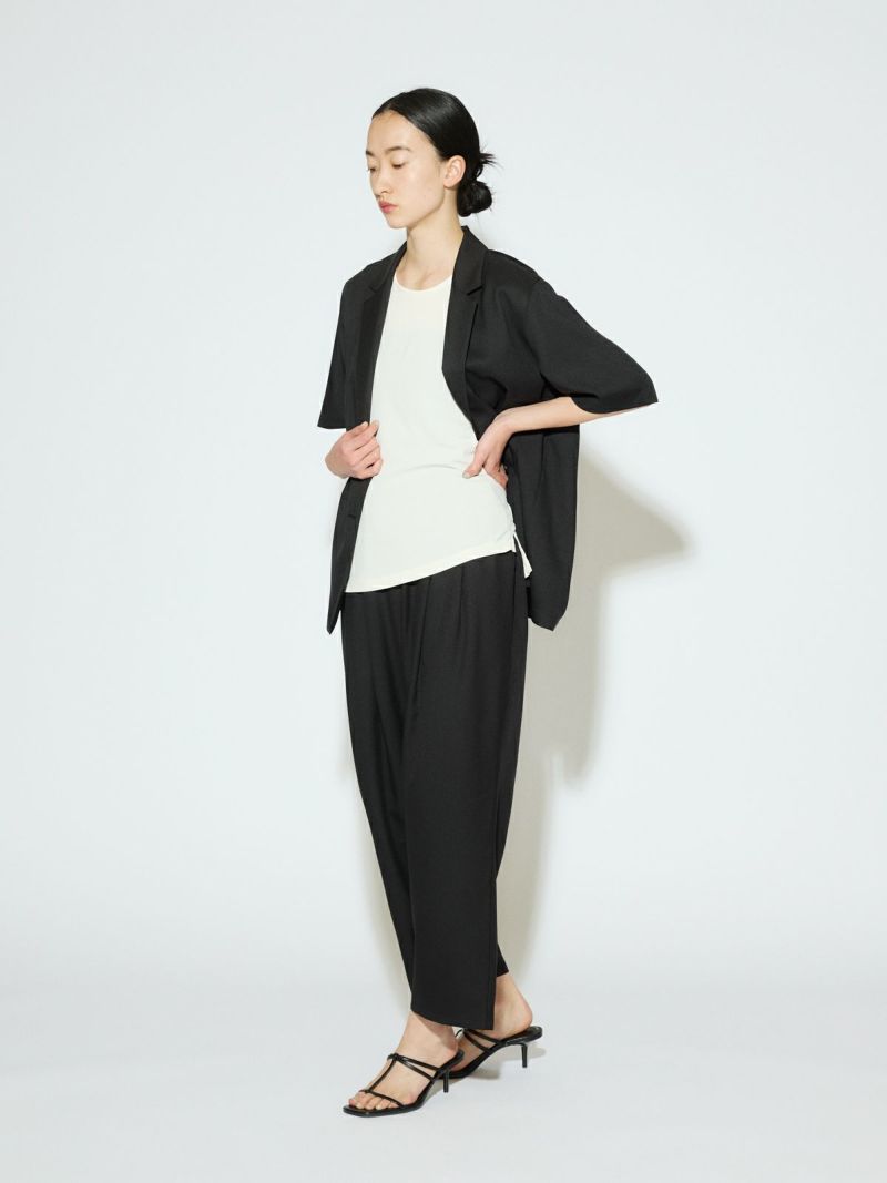MIDIUMISOLID for Ladies タックワイドイージーパンツ