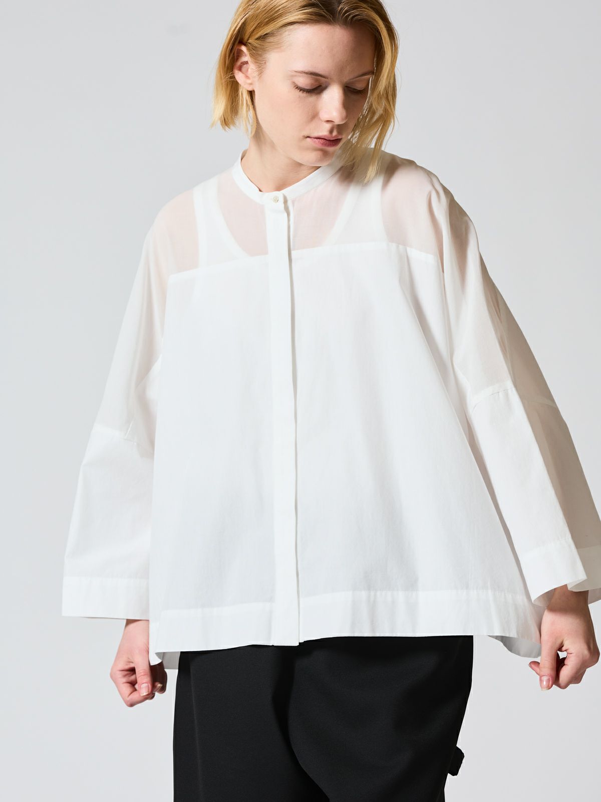 mizuiro ind スタンドカラーシアーシャツ｜ MARcourt ONLINE STORE 