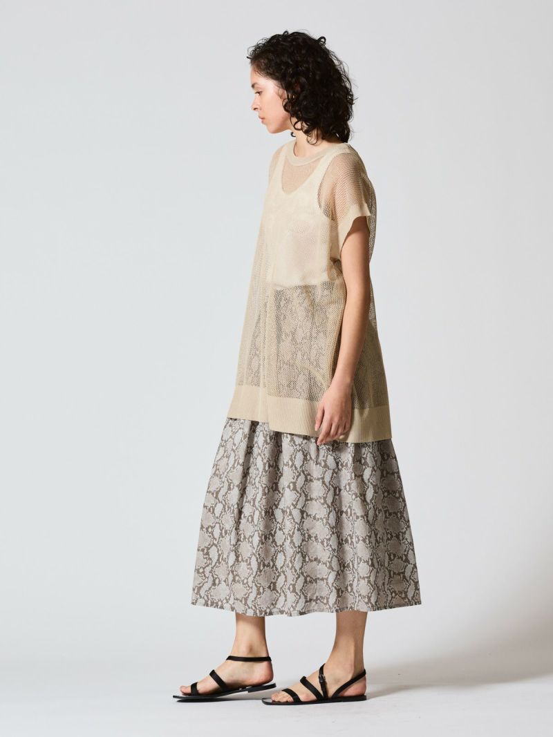 mizuiro ind ダウンベスト　ベージュ　ナチュラル mizuiro ind メッシュ柄ベスト｜ MARcourt ONLINE STORE