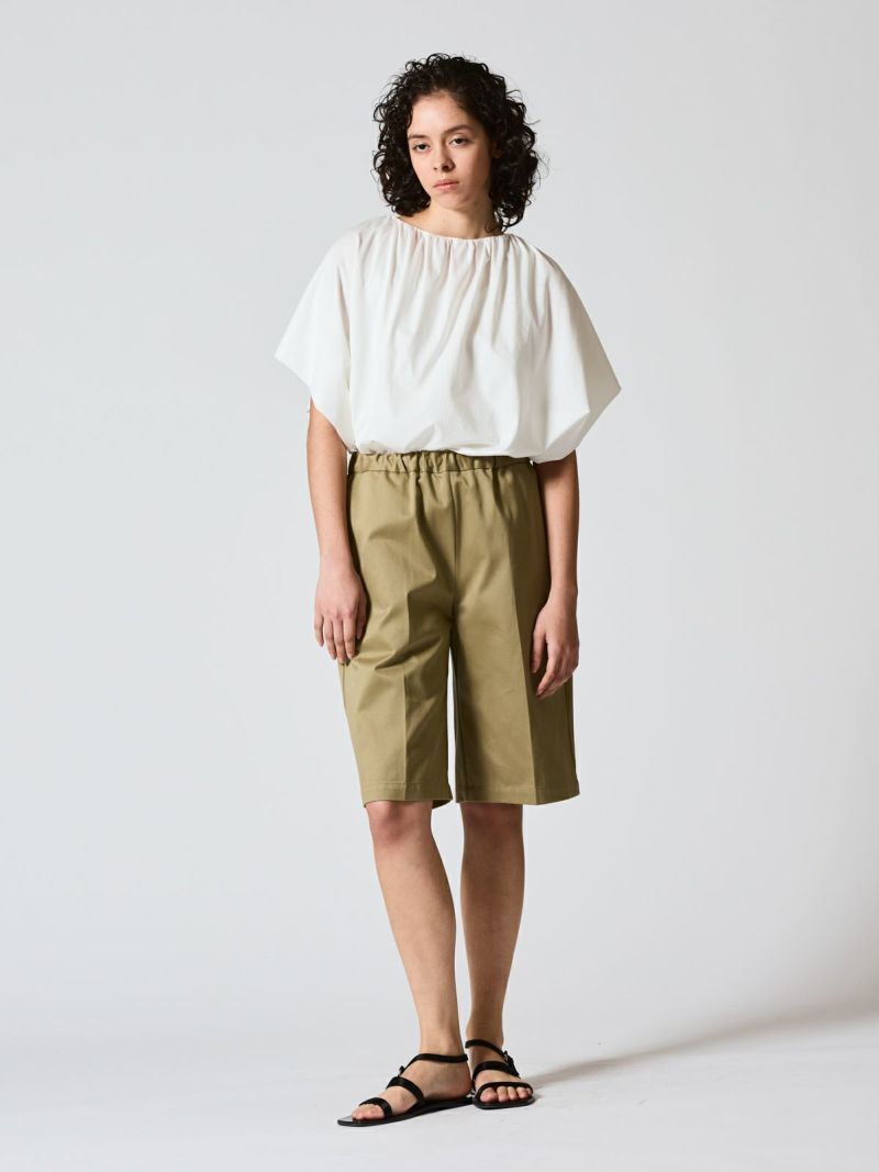 センター プレス タック ショート パンツ ( セットアップ 可)