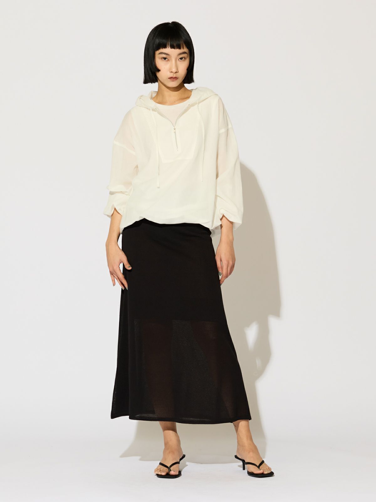 MIDIUMISOLID for Ladies シアー切替ニットスカート｜ MARcourt ONLINE  