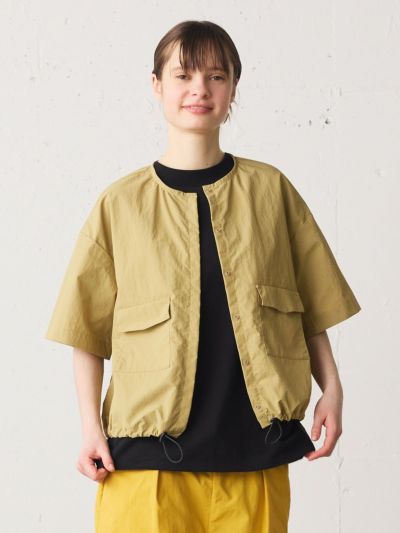 MidiUmi アウトドア風ハーフスリーブカーディガン