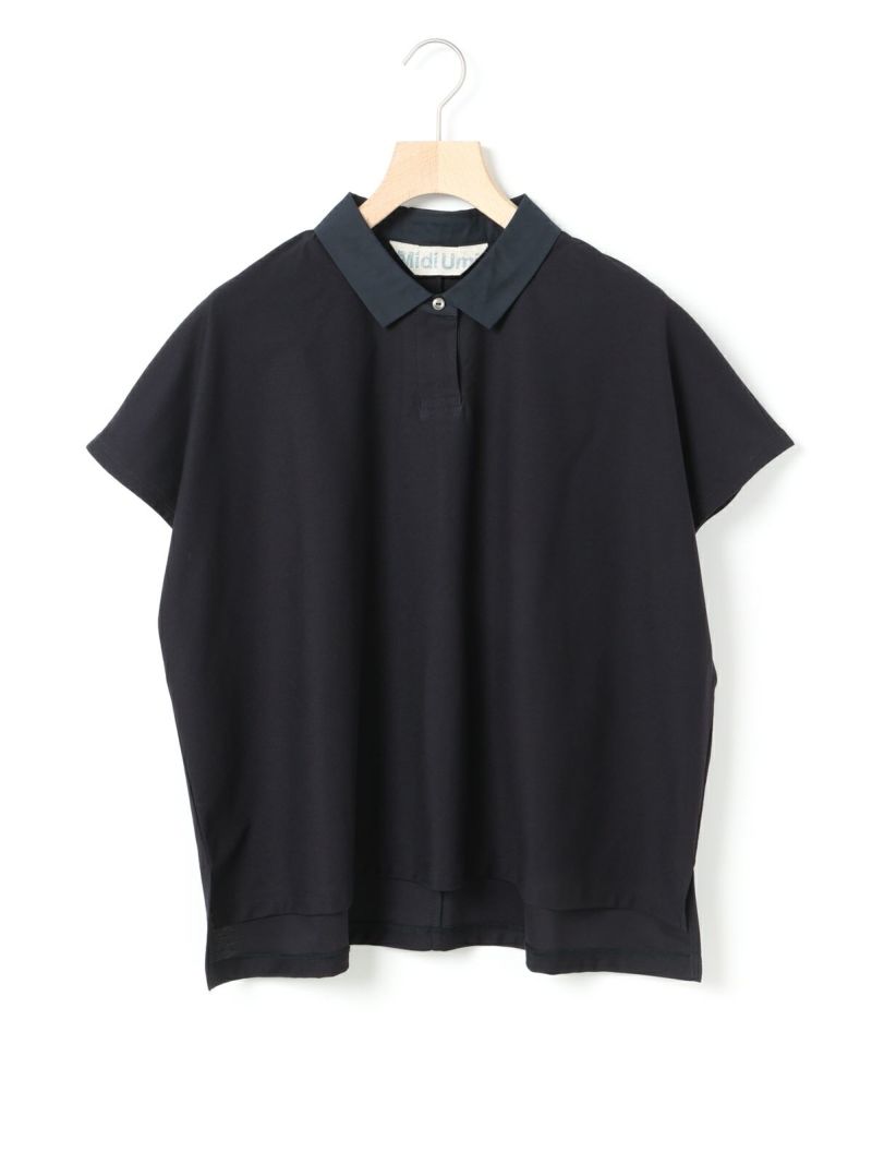 ミディウミ　ポロシャツ　ブラック MidiUmi｜half sleeve polo shirt - MidiUmi(ミディウミ