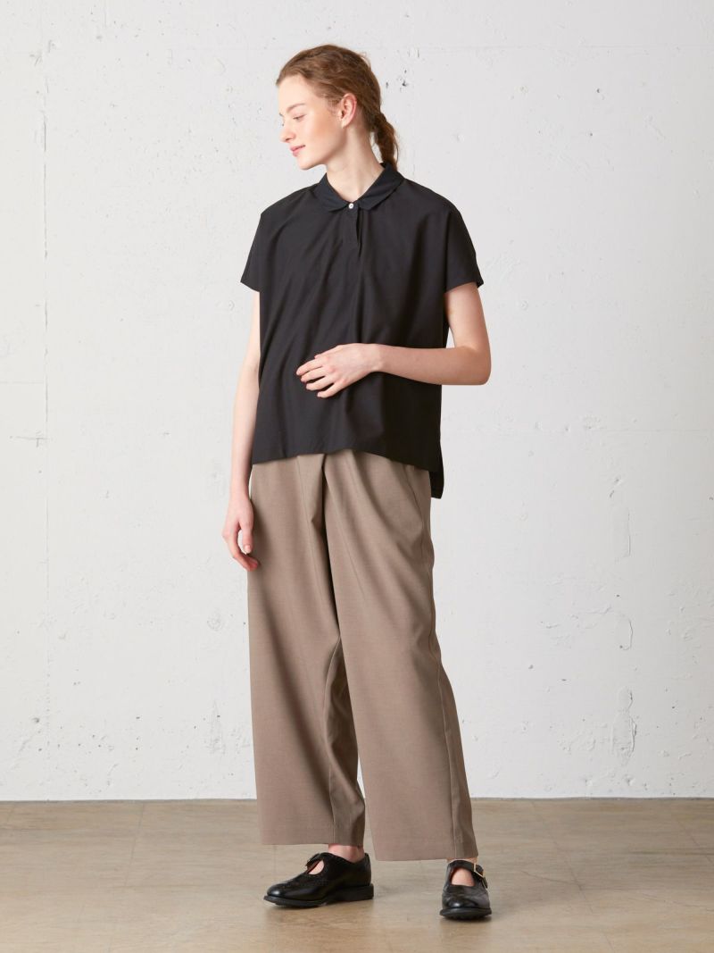 ミディウミ　ポロシャツ　ブラック MidiUmi｜half sleeve polo shirt - MidiUmi(ミディウミ