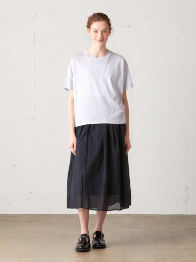 MidiUmi  シアーチェックギャザースカート