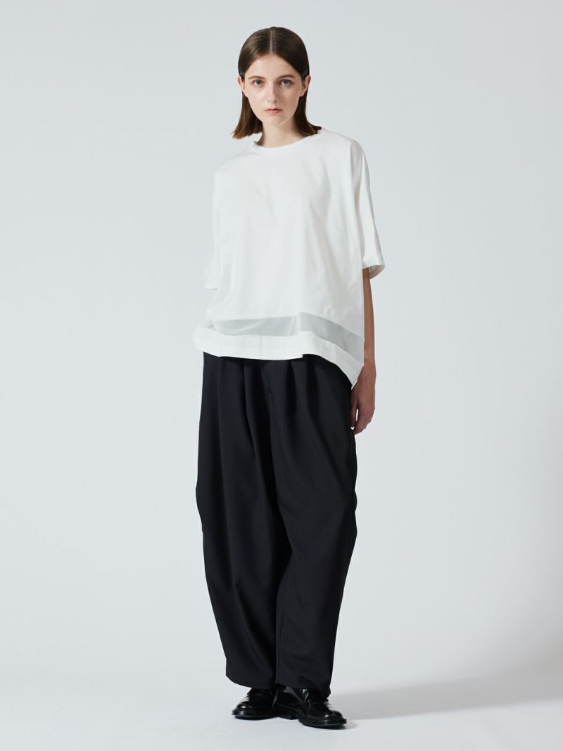 MARcourt｜mizuiro ind メッシュミックスワイドプルオーバー