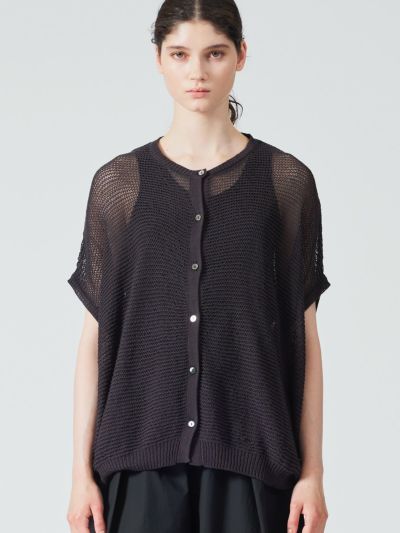 mizuiro ind メッシュコクーンワイドカーディガン