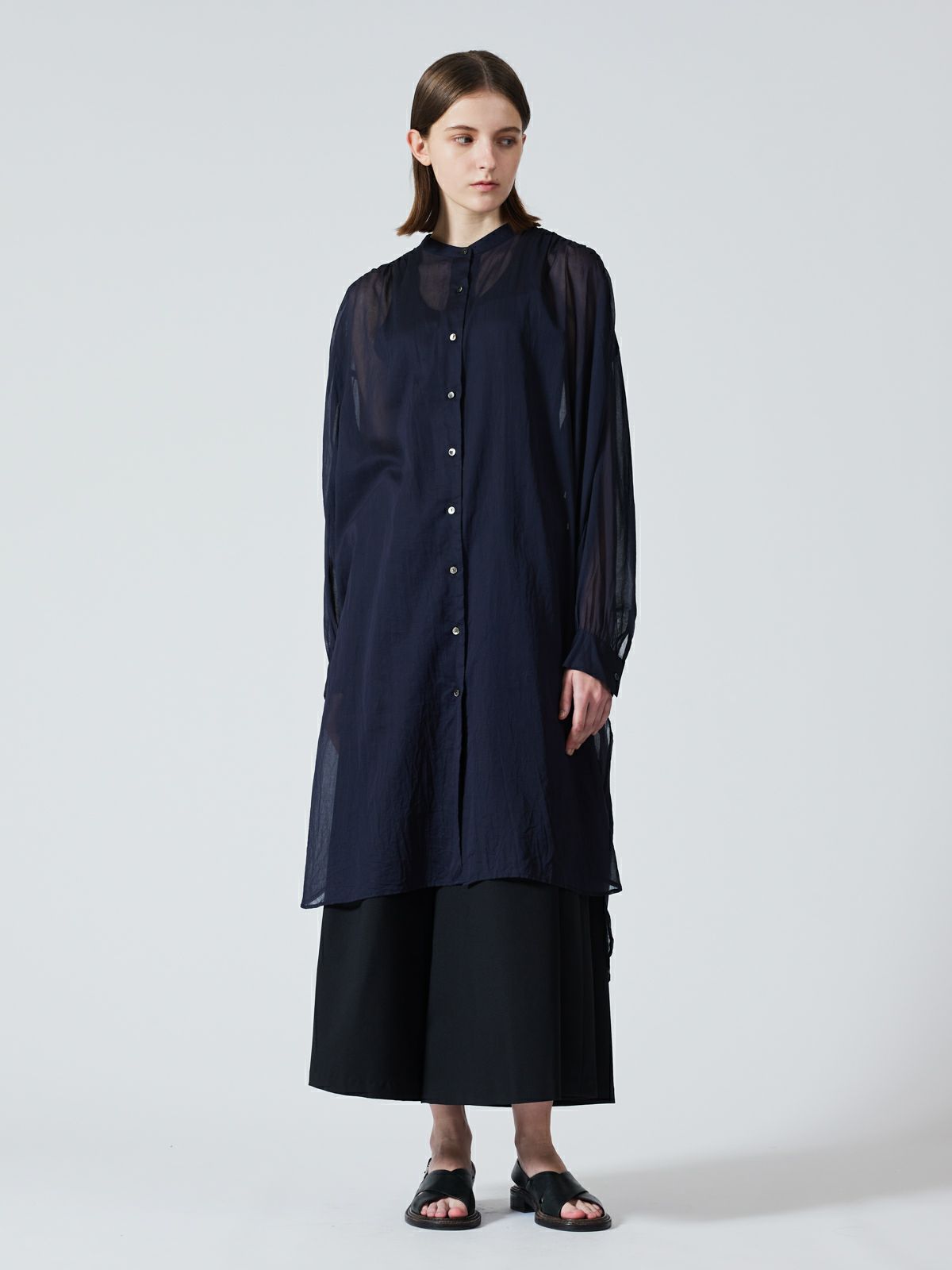 mizuiro ind スタンドカラーギャザーワンピース｜ MARcourt ONLINE  