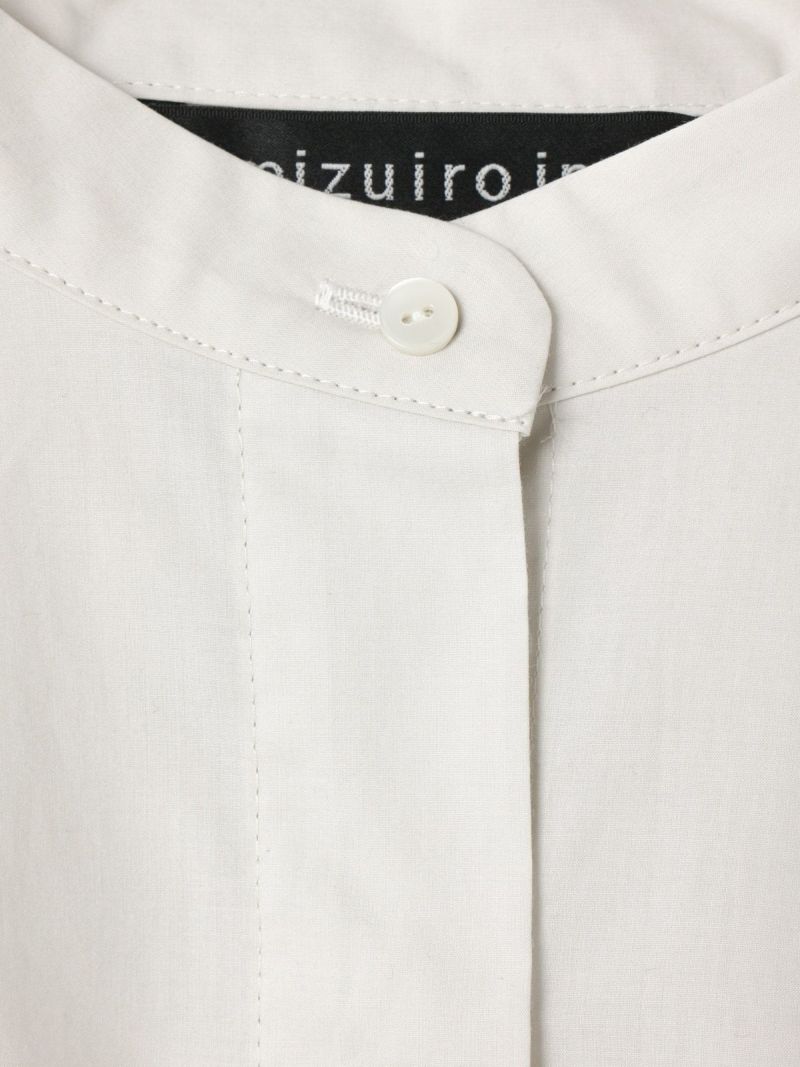 mizuiro ind スタンドカラーハーフスリーブシャツワンピース mizuiro ind スタンドカラーハーフスリーブシャツワンピース
