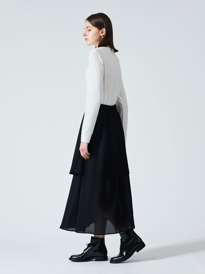 mizuiro ind シアーギャザーダブルヘムスカート｜ MARcourt
