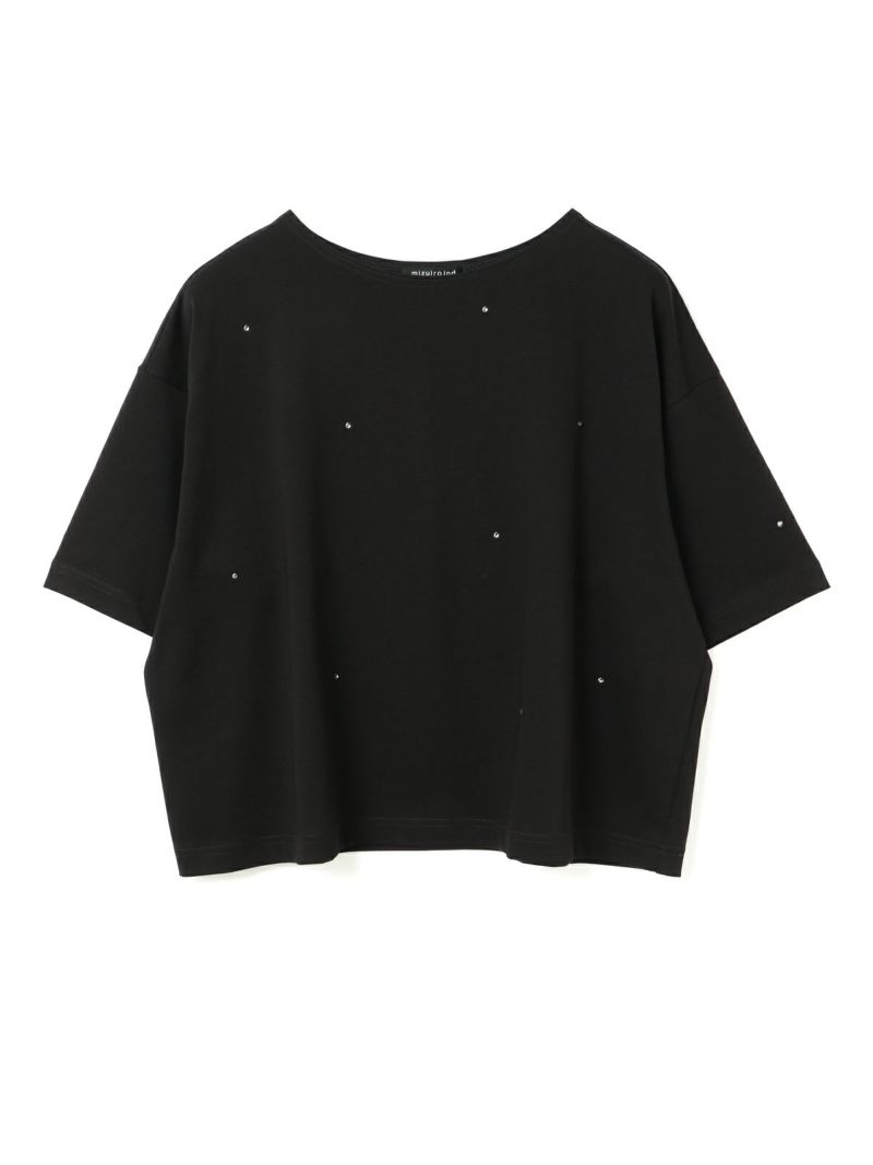 mizuiro ind ビジュー付きボートネックプルオーバー｜ MARcourt