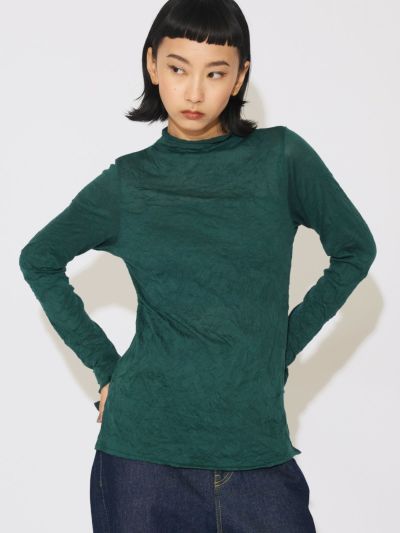 MIDIUMISOLID for Ladies シアーハイネックインナー