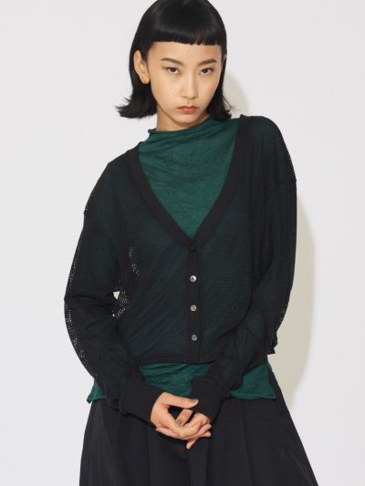 MIDIUMISOLID for Ladies メッシュカーディガン